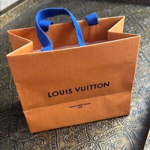 Louis Vuitton Tangerine Paper Bag with Cobalt Handles